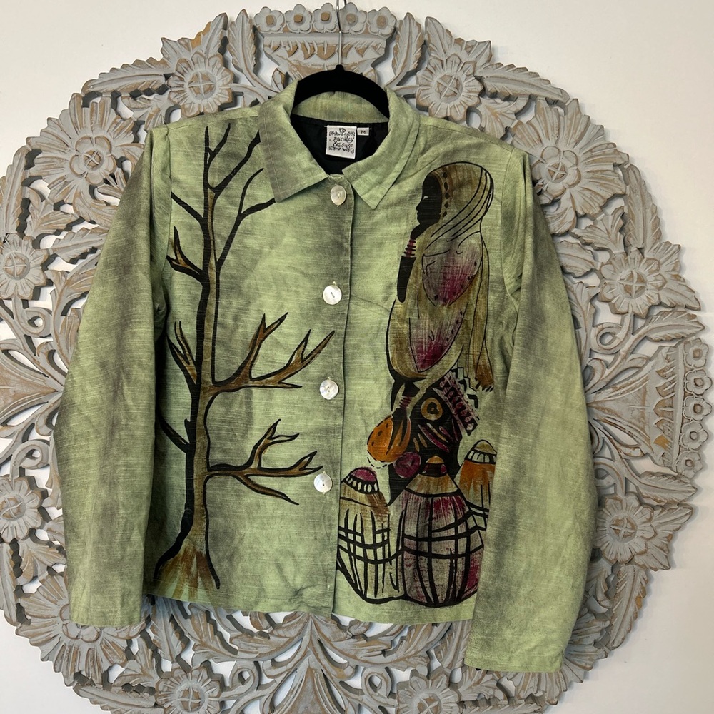 🎨 Parsley & Sage ‘Work of Art’ Blazer – A Colorful Statement Piece! Size Medium